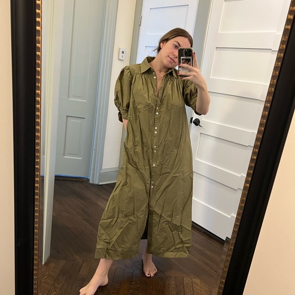 Button Down Maxi Dress w/ Tie - Picture 4 of 5